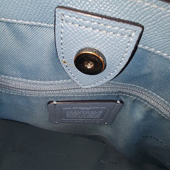 Coach Large Blue Bailey Carryall Shoulder Tote Bag EUC - Picture 2 of 16